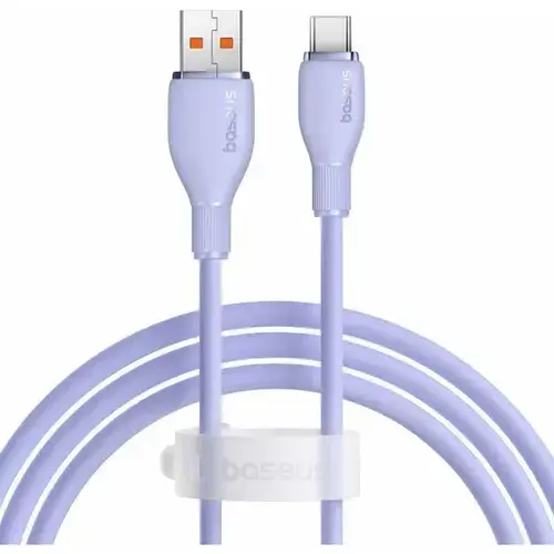 Cablu de date Baseus Pudding, Fast Charging, USB la USB Type-C 100W, 1.2m, Violet