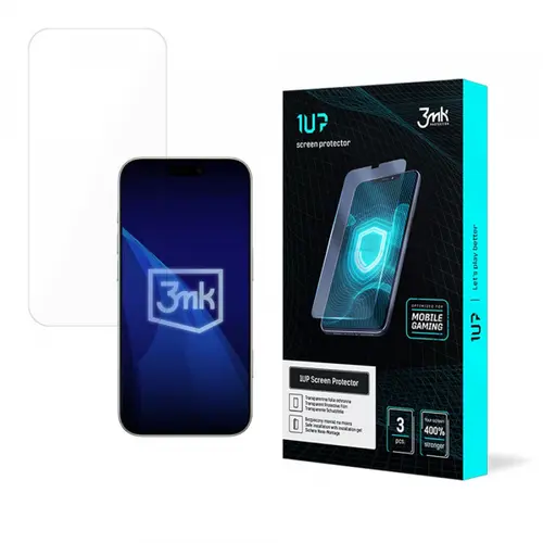 Folie de protectie Ecran 3MK 1UP pentru Apple iPhone 17, Sticla Securizata, Full Glue, Set 3 bucati
