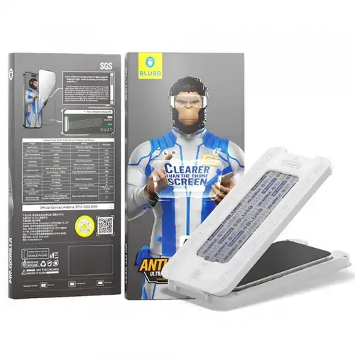 Folie de protectie Ecran Blueo Anti-Reflective HD Applicator Pro pentru Apple iPhone 16 Pro, Sticla Securizata, Full Glue