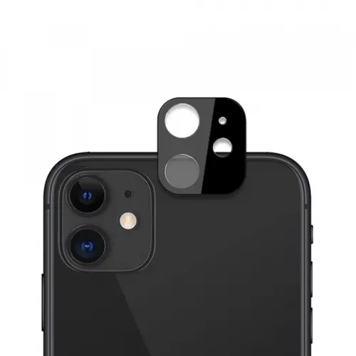 Folie de protectie Camera Spate Techsuit pentru Apple iPhone 12, Sticla Securizata, Neagra