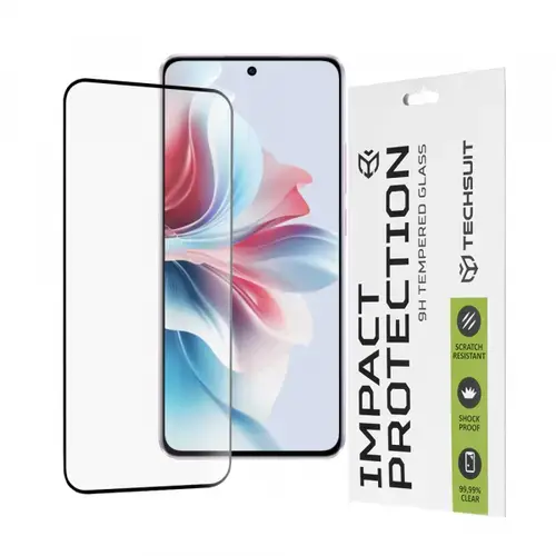 Folie de protectie Ecran Techsuit pentru Oppo Reno11 F, Sticla Securizata, Full Glue, 111D, Neagra