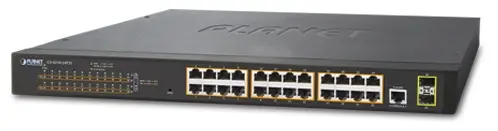 Switch Planet GS-4210-24P2S, Gigabit, 24 Porturi, PoE, 2 x SFP