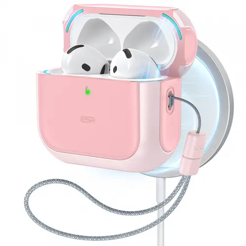 Husa ESR Orbit Hybrid pentru Apple AirPods 4, Roz