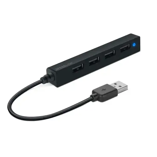 Hub USB Speedlink SNAPPY SLIM, 4 porturi, USB 2.0, pasiv, negru