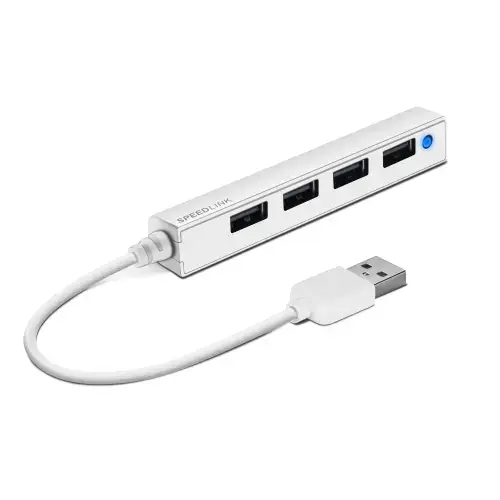 Hub USB Speedlink SNAPPY SLIM, 4 porturi, USB 2.0, pasiv, alb