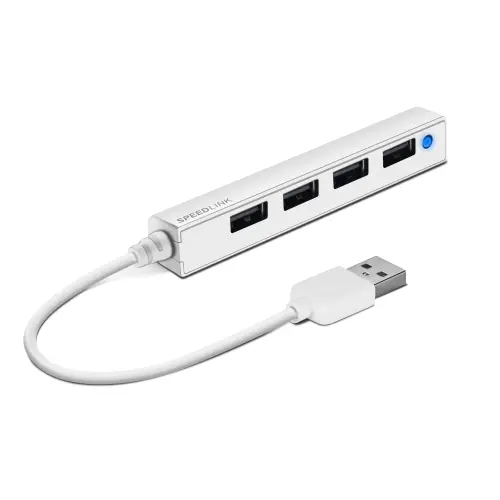 Hub USB Speedlink SNAPPY SLIM, 4 porturi, USB 2.0, pasiv, alb