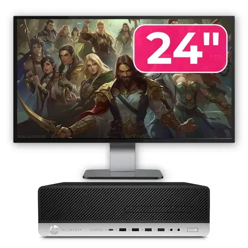 Pachet Calculator Refurbished HP EliteDesk 800 G4 SFF, Intel Core i5-8500 3.00 - 4.10GHz, 8GB DDR4, 256GB SSD + Monitor 24"