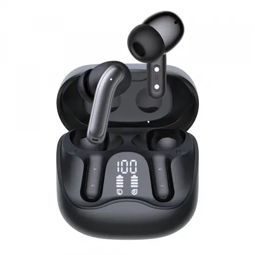 Casti True Wireless Techsuit CW5 EchoFit Pro, Bluetooth, ANC, MultiPoint, Negru