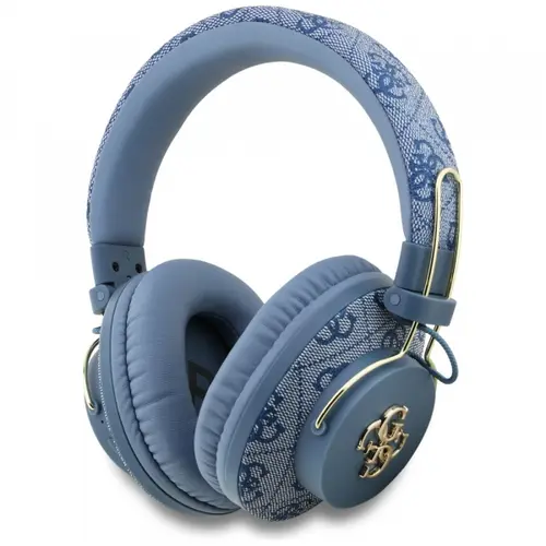 Casti Stereo Wireless Guess 4G Metal Logo, Bluetooth, A2DP, Albastru