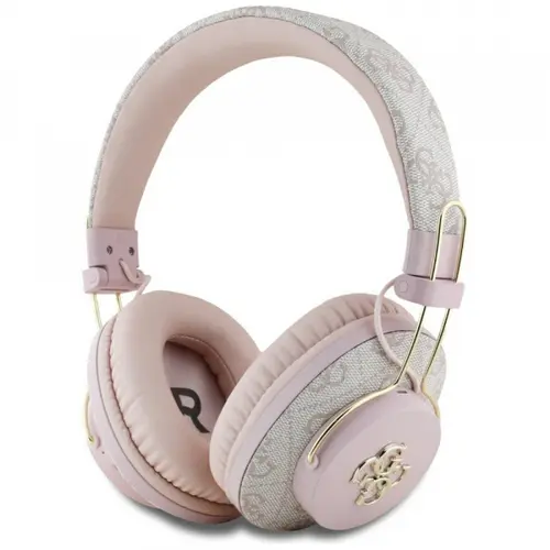 Casti Stereo Wireless Guess 4G Metal Logo, Bluetooth, A2DP, Roz