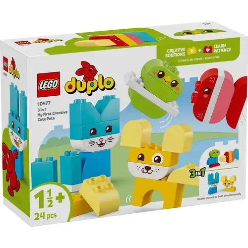 LEGO® DUPLO My First - Animalute de companie creative 3 in 1 10477, 24 piese