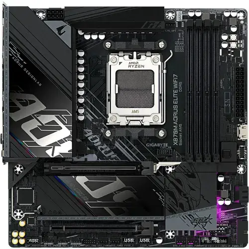 Placa de baza GIGABYTE X870M AORUS ELITE WIFI7, AMD X870, AM5, mATX, DDR5