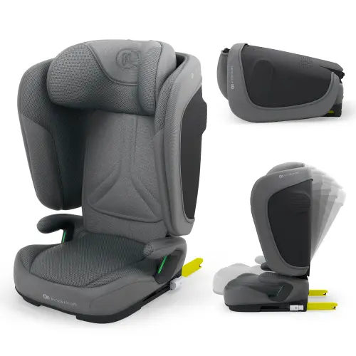 Scaun auto Kinderkraft Unity 2 i-Size, 100–150 cm, 15 - 36kg, R129 i-Size, Gri