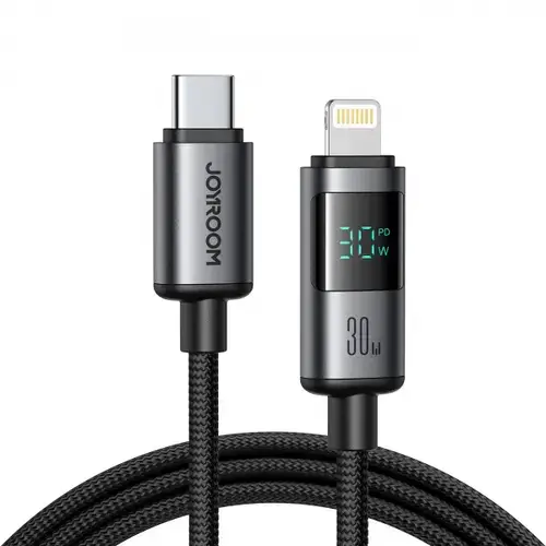 Cablu Date si Incarcare USB-C - Lightning Joyroom S-A16 Pro Prism Display, 30W, 1.2m, Negru