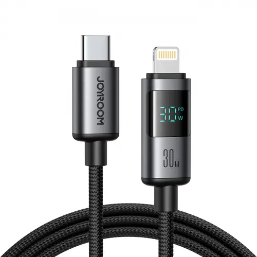 Cablu Date si Incarcare USB-C - Lightning Joyroom S-A16 Pro Prism Display, 30W, 1.2m, Negru