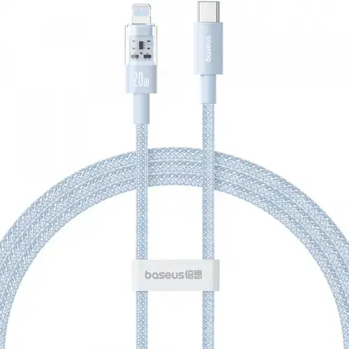 Cablu Date si Incarcare USB-C - Lightning Baseus Gem P10373001311-01, 20W, 2m, Albastru