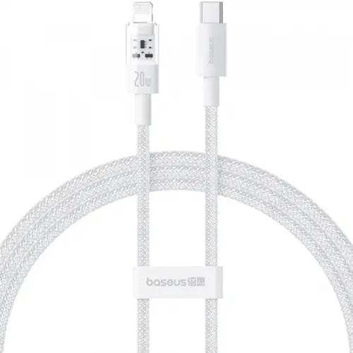Cablu Date si Incarcare USB-C - Lightning Baseus Gem P10373001211-01, 20W, 2m, Alb