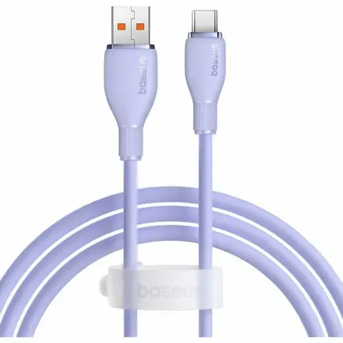 Cablu de date Baseus Pudding Series, USB la USB-C, 100W, Fast Charging, 2m, Violet