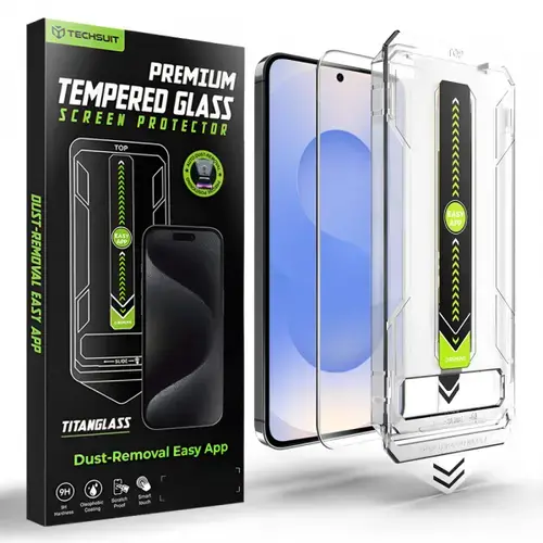Folie de protectie Ecran Techsuit TitanGlass CrystalHD pentru Samsung Galaxy S26, Sticla Securizata, Full Glue