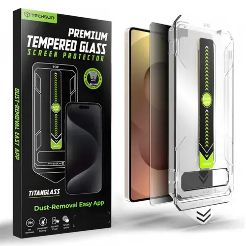 Folie de protectie Ecran Privacy Techsuit TitanGlass CrystalHD pentru Samsung Galaxy S26 Ultra, Sticla Securizata, Full Glue
