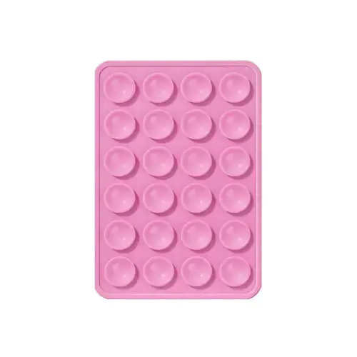 Suport Silicon Lemontti Duo cu ventuze pentru telefon, Fuchsia