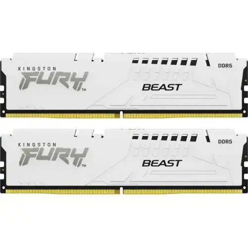 Memorii Kingston Fury Beast White Intel XMP 3.0, 64GB, DDR5-5200MHz, CL40, Dual Channel