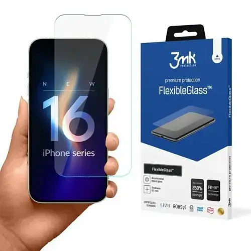 Folie de protectie 3mk FlexibleGlass pentru iPhone 16 Plus