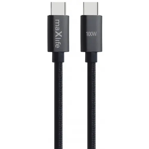 Cablu Date si Incarcare USB-C - USB-C MaXlife MXUC-12, 100W, 1m, Negru