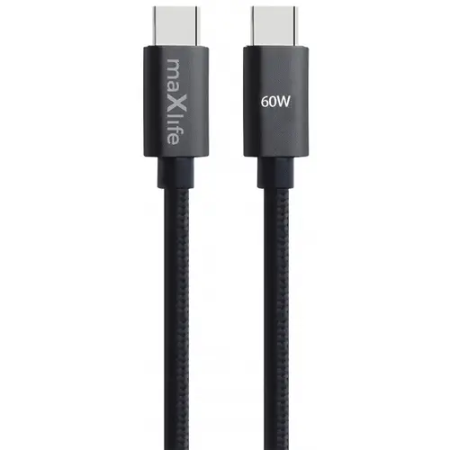 Cablu Date si Incarcare USB-C - USB-C MaXlife MXUC-12, 60W, 1m, Negru
