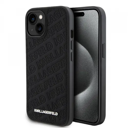 Husa pentru Apple iPhone 15, Karl Lagerfeld, Quilted Pattern, Neagra