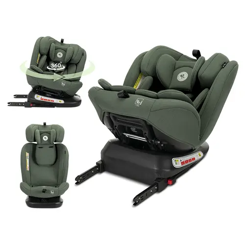 Scaun auto pentru copii Lorelli Capella, i-Size, Isofix, rotativ 360 grade, 0 luni-12 ani, 40-150 cm, Verde