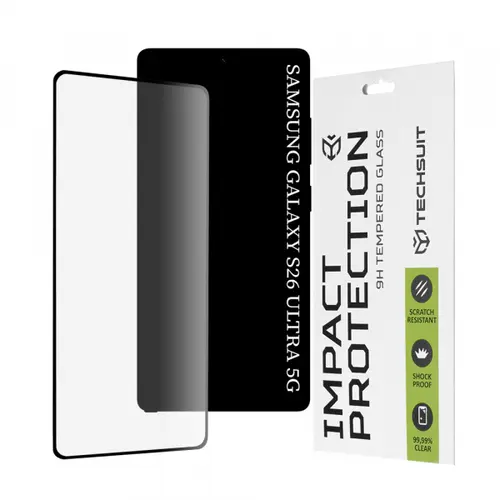 Folie de protectie Ecran  Techsuit pentru Samsung Galaxy S26 Ultra, Sticla Securizata, Full Glue, 111D, Neagra