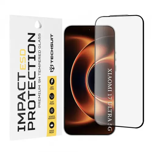 Folie de protectie Ecran  Techsuit pentru Xiaomi 17 Ultra, Sticla Securizata, Full Glue, Neagra