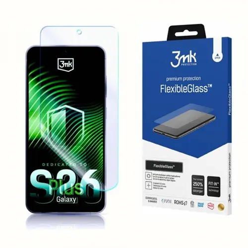 Folie de protectie Ecran 3MK FlexibleGlass pentru Samsung Galaxy S26 Plus, Sticla Flexibila, Full Glue, Transparenta