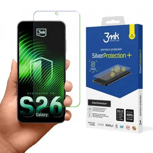 Folie de protectie Ecran 3MK Silver Protect+ pentru Samsung Galaxy S26, Plastic