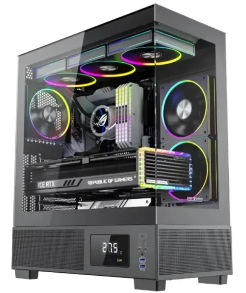 Calculator Sistem PC Gaming OptimX Titanium Kian, AMD Ryzen 5 5500, 3.60 - 4.20GHz, 16GB DDR4, 512GB SSD, Radeon RX 580 8GB, Windows 11 Pro