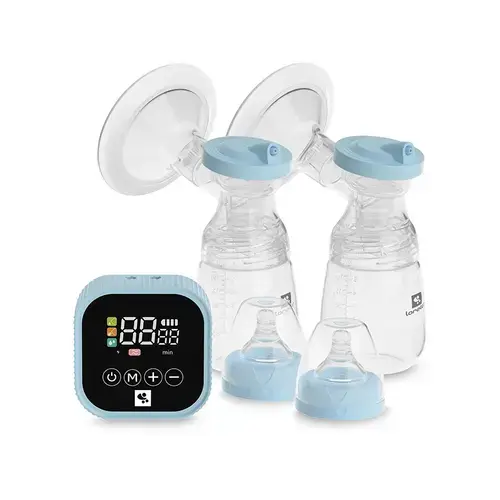 Pompa de san electrica dubla Lorelli Eva, ecran LCD, recipient 180ml, Albastru