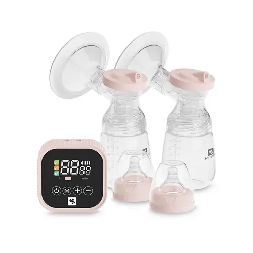 Pompa de san electrica dubla Lorelli Eva, ecran LCD, recipient 180ml, Roz