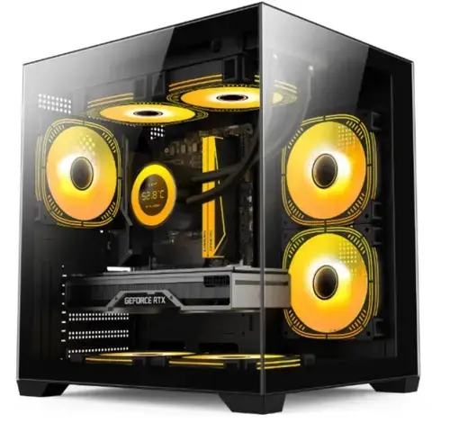 Calculator Sistem PC Gaming OptimX Titanium Ambra, AMD Ryzen 5 5500, 3.60 - 4.20GHz, 16GB DDR4, 512GB SSD, Nvidia RTX 3050 6GB, Windows 11 Pro
