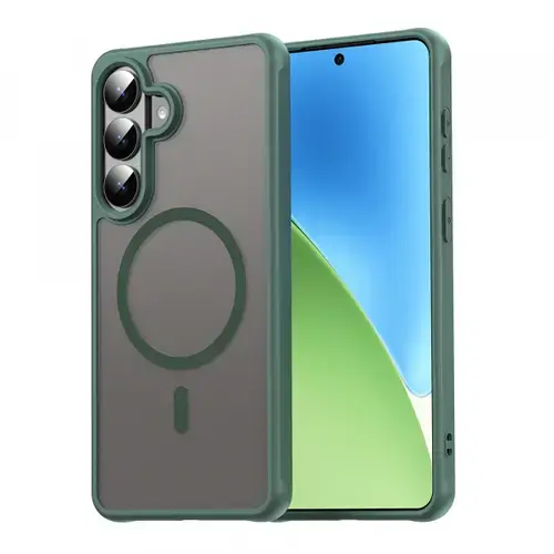 Husa MagSafe pentru Samsung Galaxy S26 Plus, Techsuit, HaloFrost II, Verde