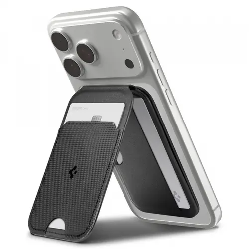 Portofel MagSafe, Spigen, Slim Fold Tripod S314-2, Negru