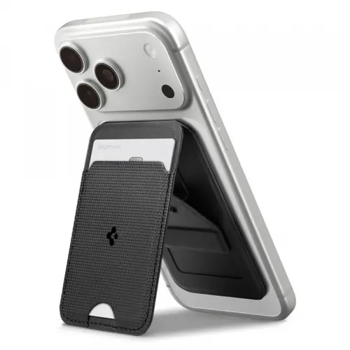 Portofel MagSafe, Spigen, Slim Fold Tripod S314-3, Negru