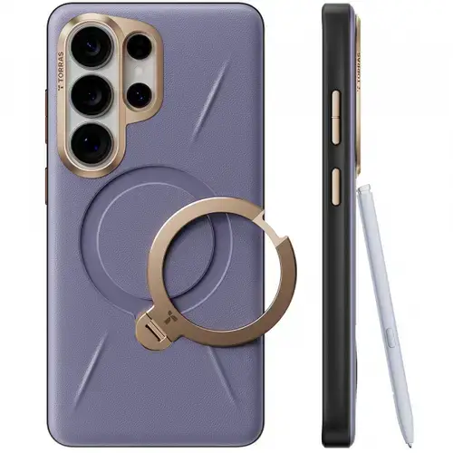 Husa MagSafe pentru Samsung Galaxy S26 Ultra, Torras, QPRO Leather, Mov