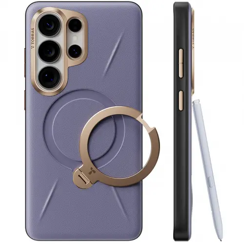 Husa MagSafe pentru Samsung Galaxy S26 Ultra, Torras, QPRO Leather, Mov