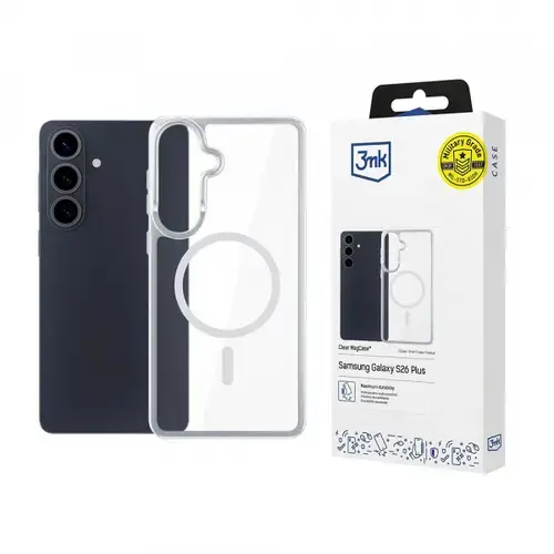 Husa MagSafe pentru Samsung Galaxy S26, 3MK, Armor MagCase, Transparenta