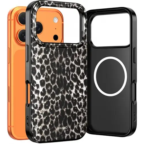 Husa MagSafe pentru Apple iPhone 17 Pro Max, Tech-Protect, Lamano Leopard, Neagra