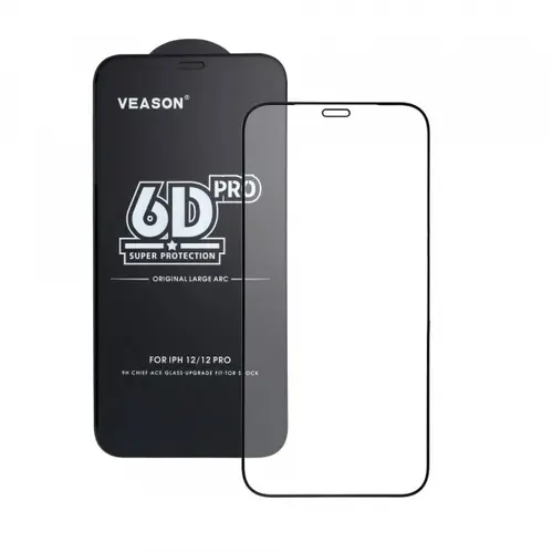 Folie de protectie Ecran Veason PRO pentru Apple iPhone Air, Sticla Securizata, Full Glue, 6D, Neagra