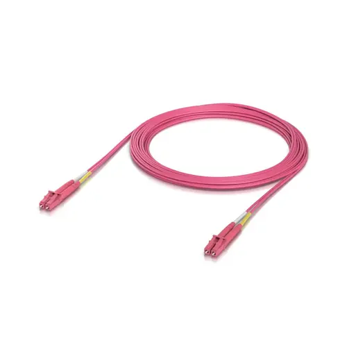 Cablu patch Ubiquiti, OM4 Duplex LC UPC, 5m, Roz