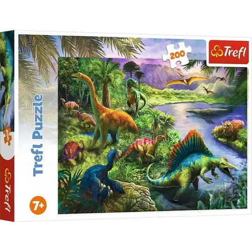 Puzzle Trefl Lumea Dinozaurilor, 200 piese