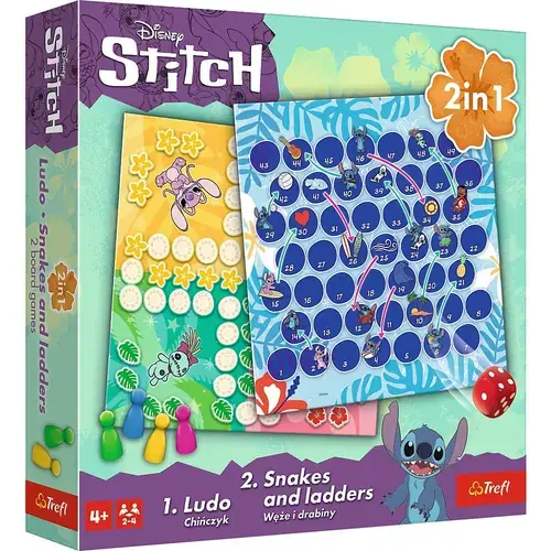 Joc Trefl Disney Stitch 2 in 1 - Ludo si Serpisori Scari